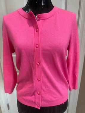 kate spade Hot Pink Button-Front Crewneck Cardigan